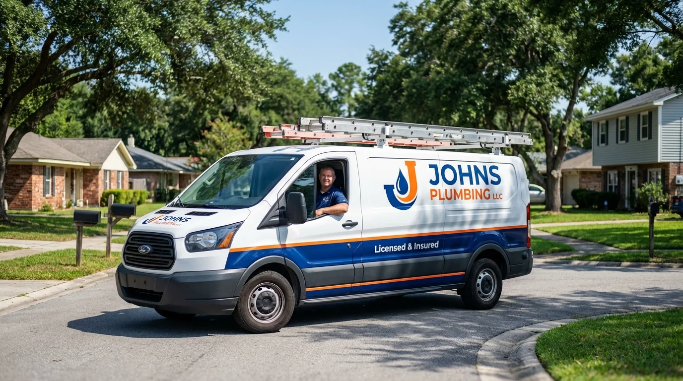 Johns Plumbing LLC service van in Wilburton, OK
