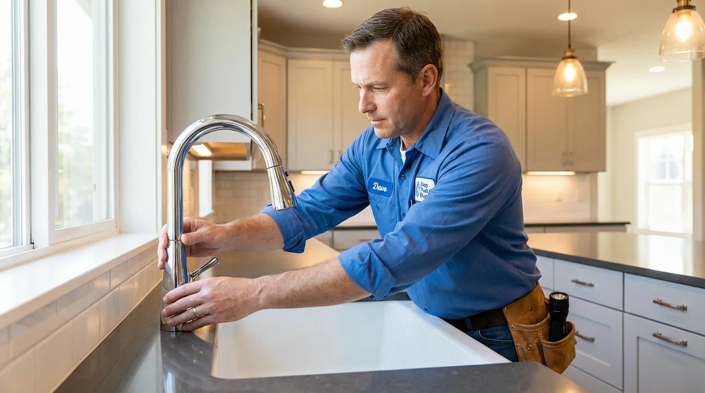 Kitchen faucet installation by Johns Plumbing LLC in Wilburton