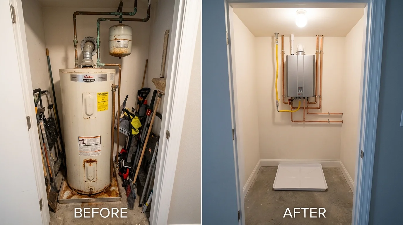Tank water heater versus wall-mounted tankless unit comparison for Wilburton, OK homeowners